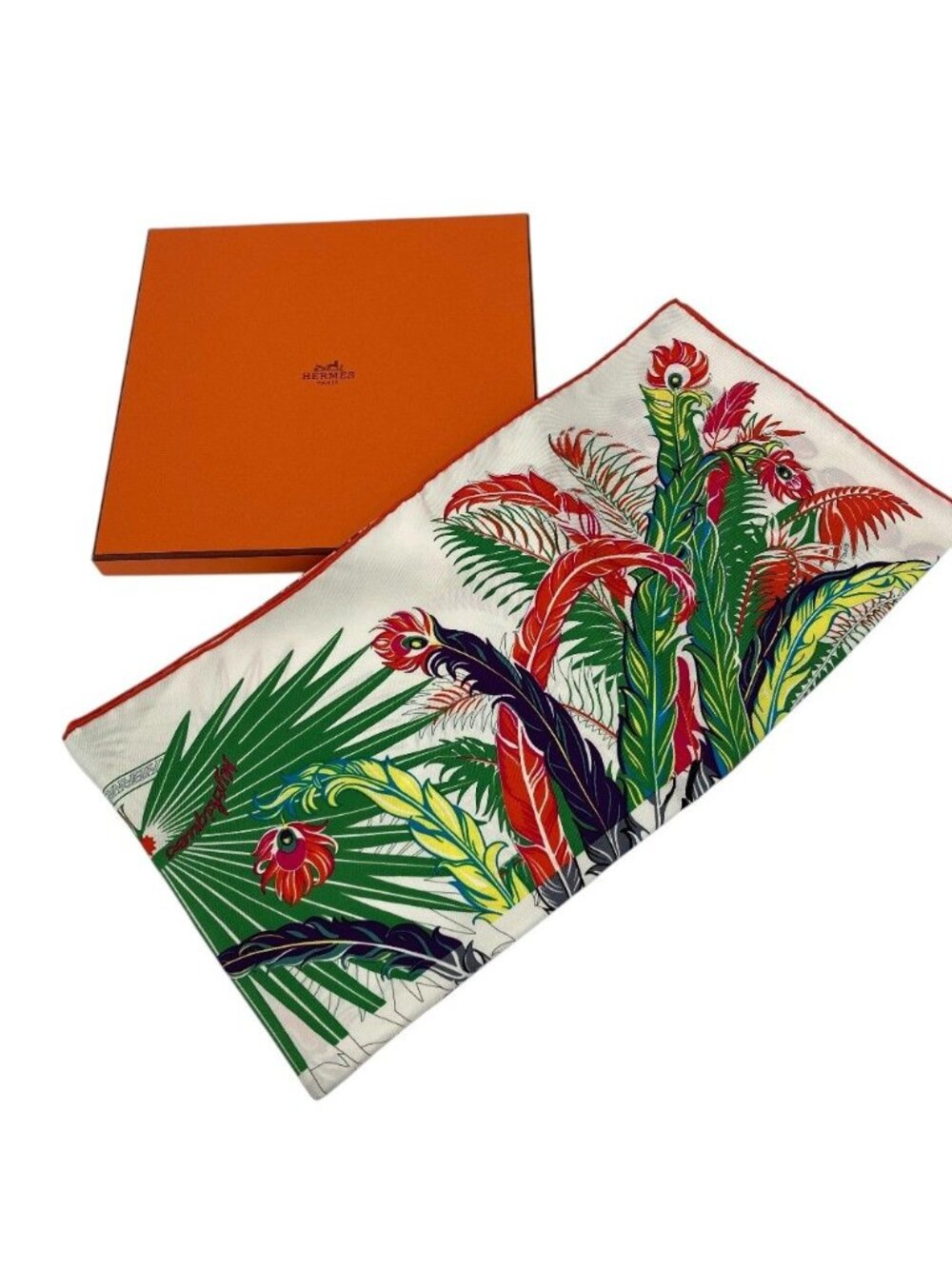 Hermes Carre 90 Mythiques Phoenix Silk Scarf White Multicolor - Picture 9 of 10